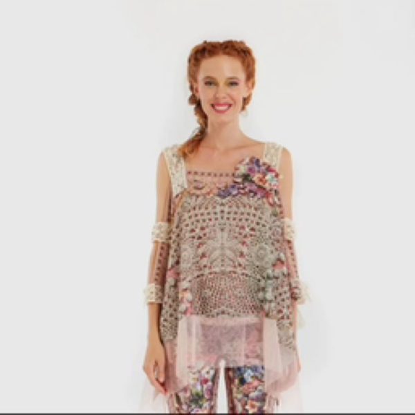 Crocheted in Flowers Shawl Top