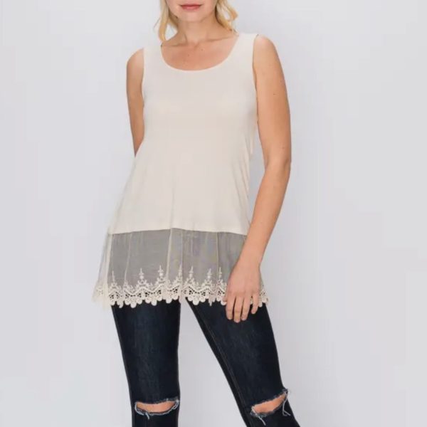 Cream Lace Tank