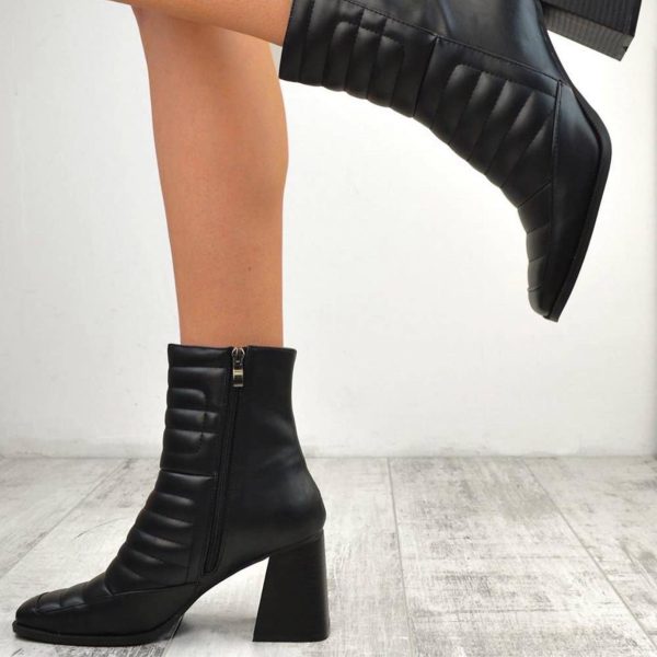 Quilted Flared Heal Bootie