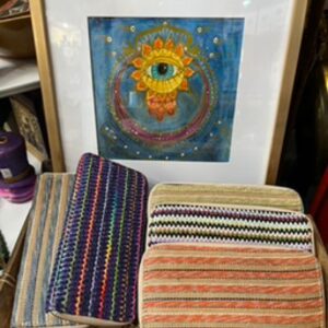 Orange and Tan Crocheted Wallet