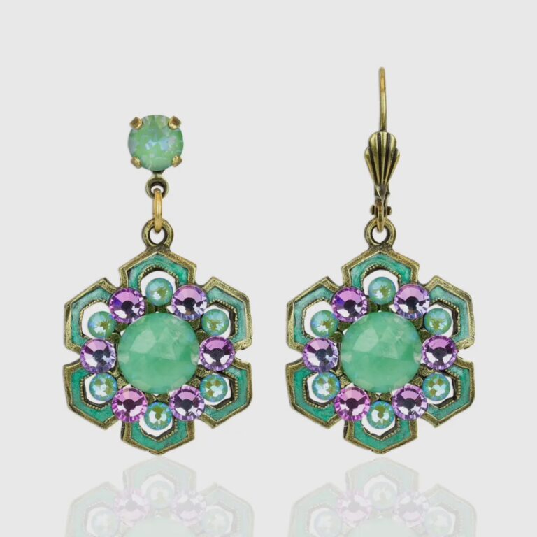 Purple And Green Earrings