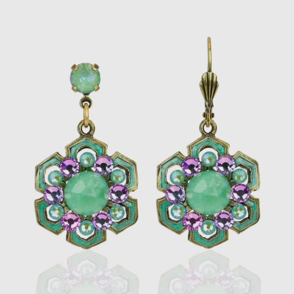 Purple And Green Earrings