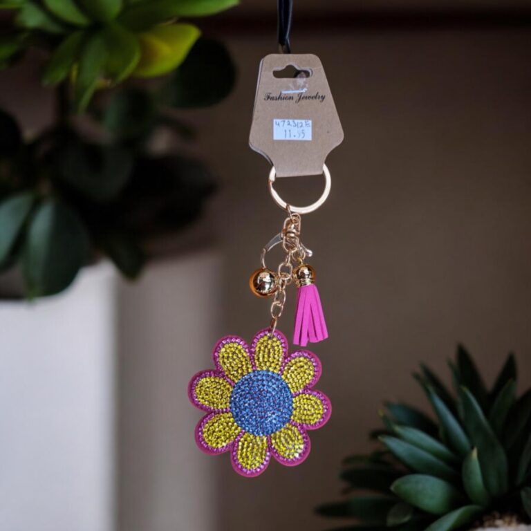 Yellow and Blue Flower Keychain