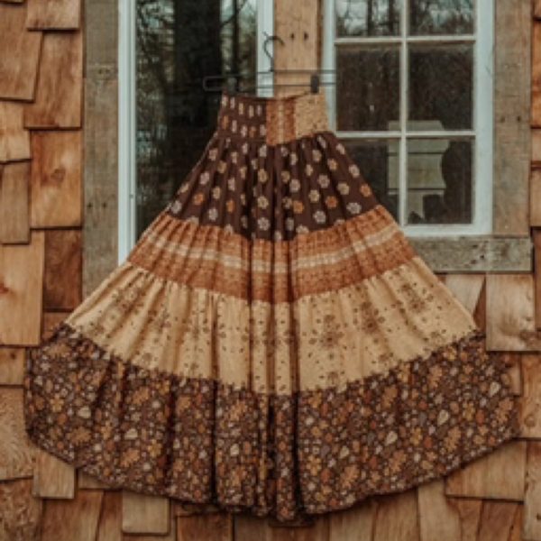 Earthy Silk Maxi Skirt