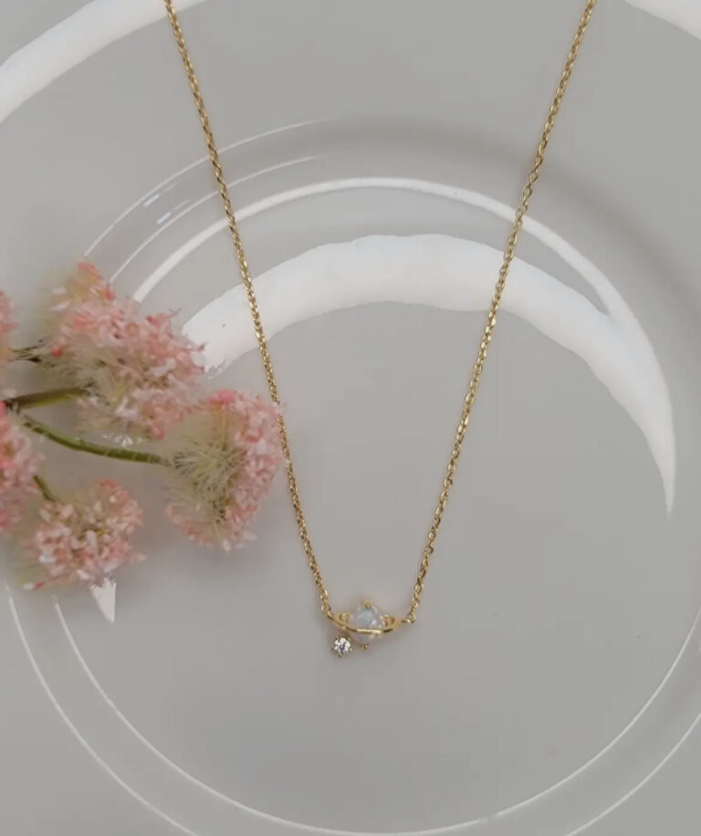 White Opal Planet Necklace