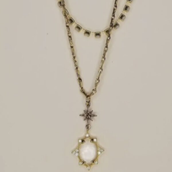 North Star Double Chain Necklace - Gold