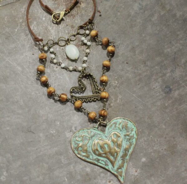 Patina Heart Necklace - Image 2