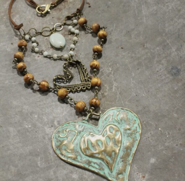 Patina Heart Necklace - Image 4