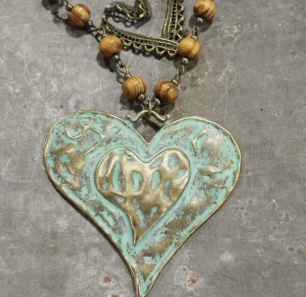 Patina Heart Necklace - Image 5