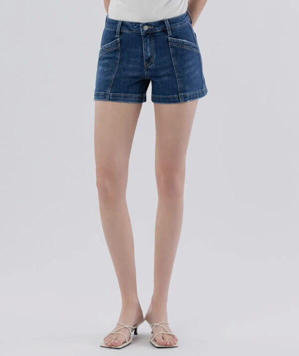 Trouser Hem Denim Shorts - Image 5
