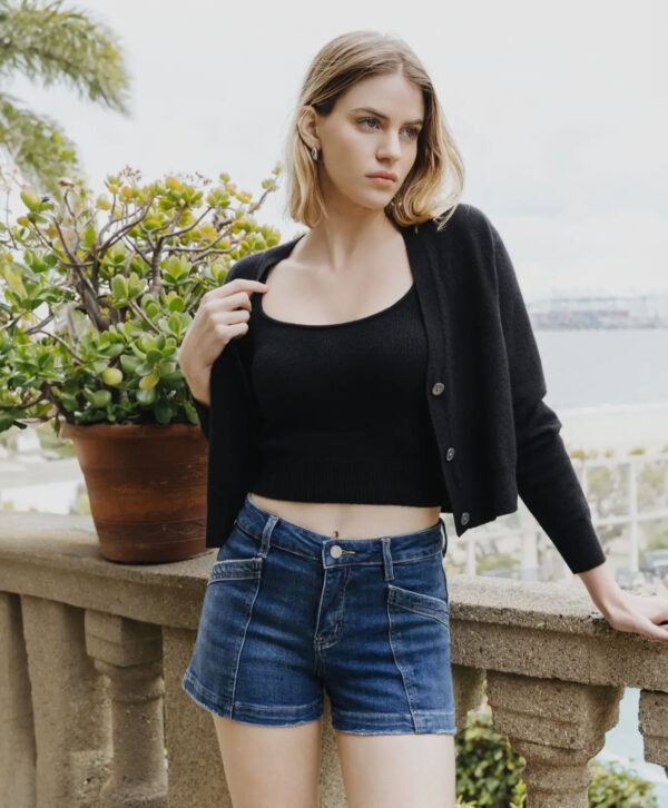 Trouser Hem Denim Shorts - Image 6