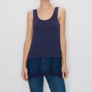 Lacey Layering Tank - Navy