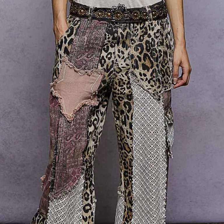 Patched Up Leopard Pants