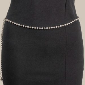 Riley Rhinestone Chain Belt