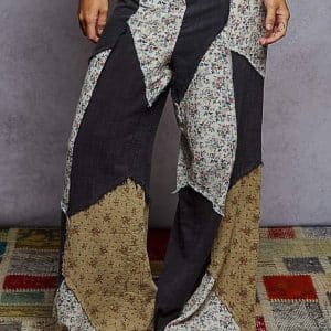 Patchwork Wide Leg Pants
