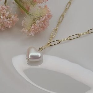 Aurora Heart Pearl Necklace