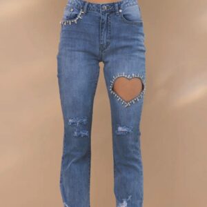 Crystal Heart Jeans