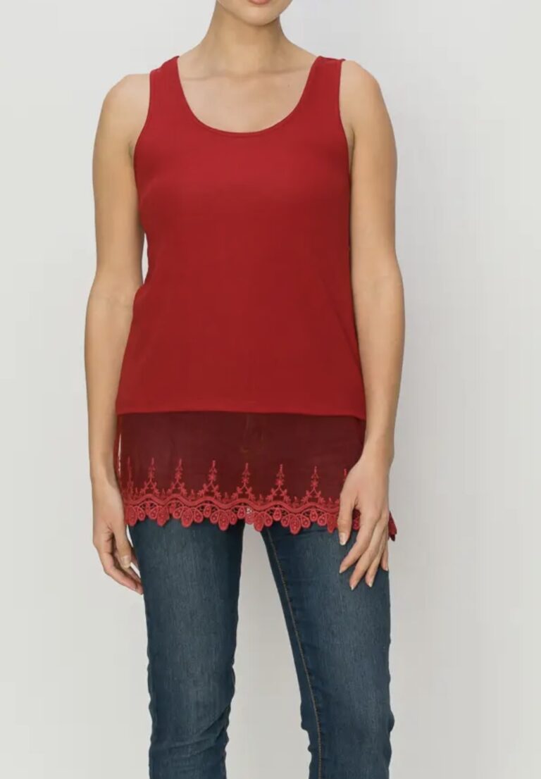 Lacey Layering Tank Red