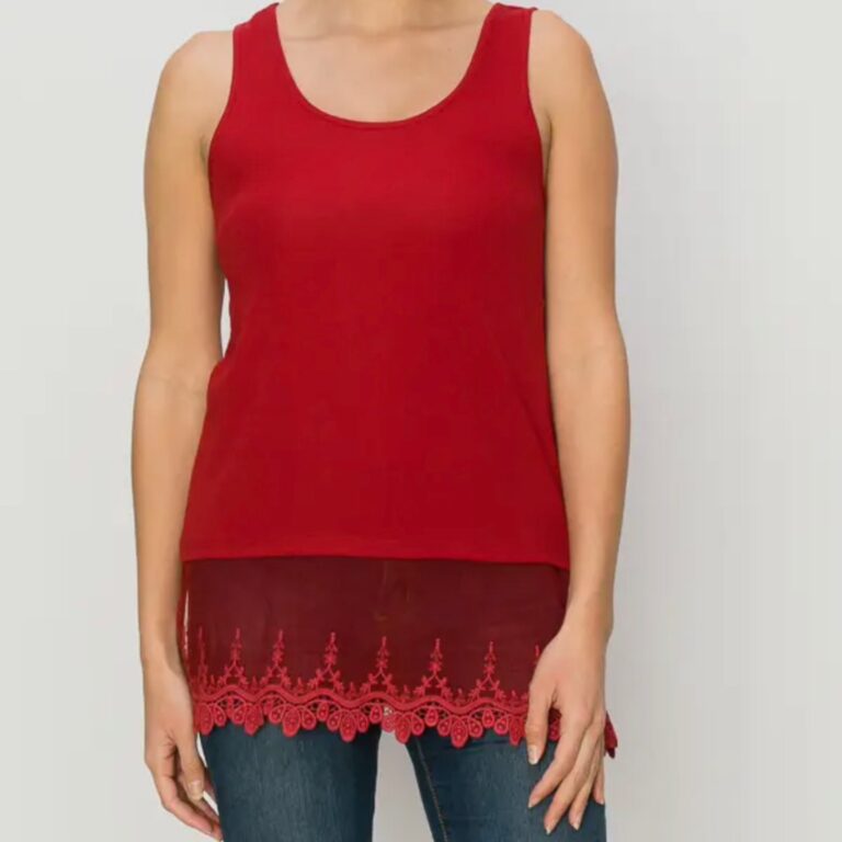 Lacey Layering Tank Red